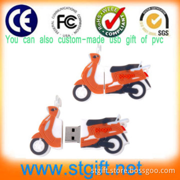 PVC Electric Bicycle 1GB USB Flash Drive and OEM Any Shape USB Disk